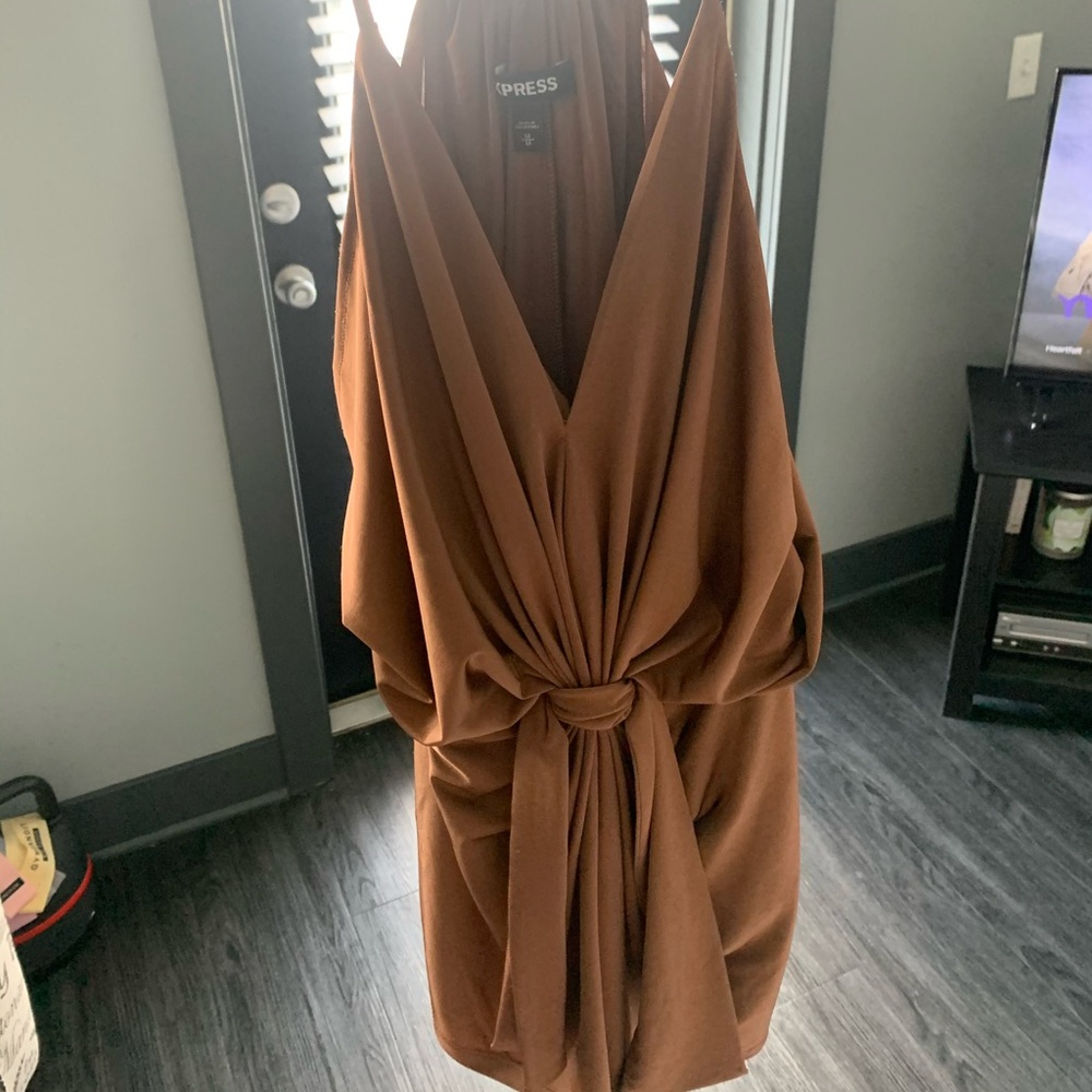 Brown Silk Express Top